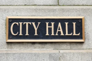 City Hall municipal sign in Chicago