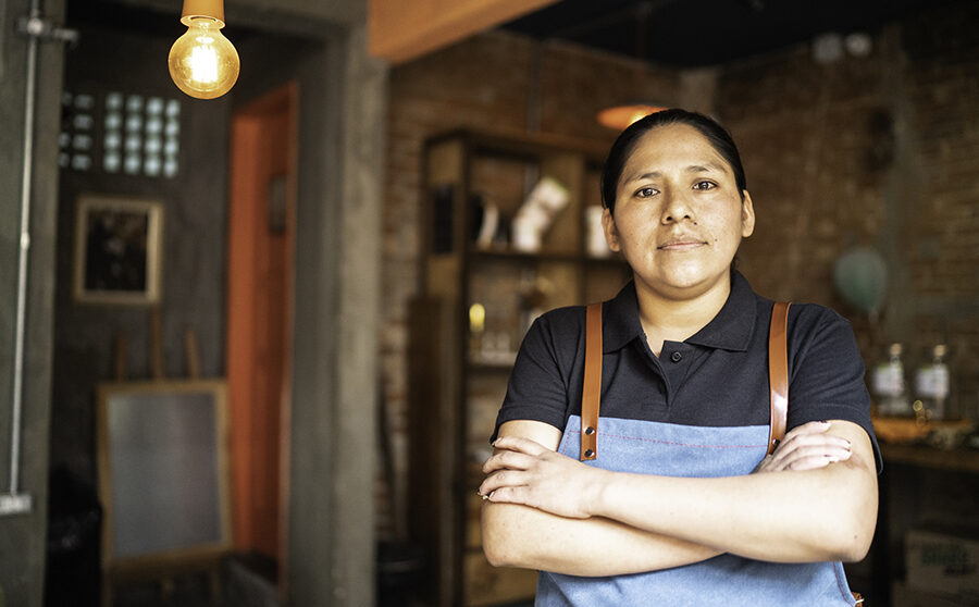 Portrait of a restaurant worker